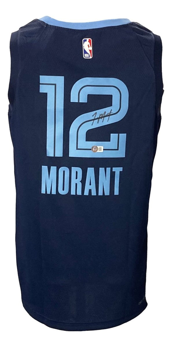 Ja Morant Signed Memphis Grizzlies Navy Blue Nike Swingman Jersey BAS - Sports Integrity