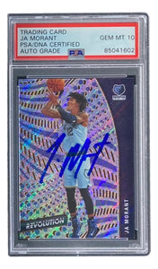 Ja Morant Signed 2021 Panini Revolution #83 Grizzlies Trading Card PSA/DNA Gem MT 10 - Sports Integrity