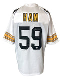 Jack Ham Pittsburgh Signed White Football Jersey HOF 88 Inscribed JSA - Sports Integrity