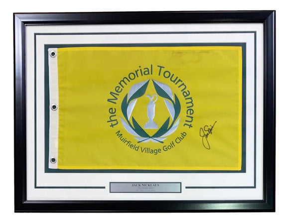 Jack Nicklaus Signed Framed The Memorial Tournament Golf Flag BAS AC22601 - Sports Integrity