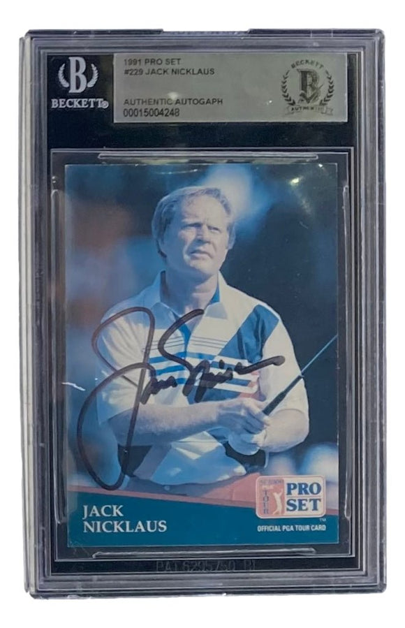 Jack Nicklaus Signed Slabbed 1991 PGA Pro Set Trading Card BAS 00015004248 - Sports Integrity