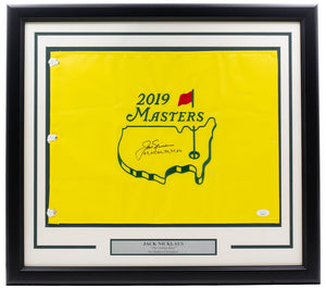 Jack Nicklaus Signed Framed 2019 Masters Golf Flag w/ Years JSA LOA XX02812 - Sports Integrity