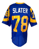 Jackie Slater Los Angeles Signed Blue Football Jersey HOF 01 JSA Hologram - Sports Integrity