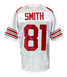 Jackie Smith St. Louis Signed White Football Jersey HOF 94 Sports Integrity - Sports Integrity