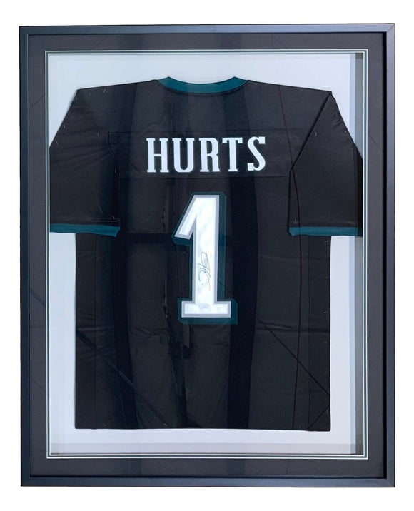 Jalen Hurts Philadelphia Signed Framed Black Football Jersey JSA Hologram - Sports Integrity