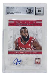 James Harden Signed Houston Rockets 2012 - 13 Elite Card #15 BAS Auto 10 - Sports Integrity