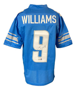 Jameson Williams Detroit Signed Light Blue Football Jersey BAS - Sports Integrity