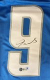 Jameson Williams Detroit Signed Light Blue Football Jersey BAS - Sports Integrity