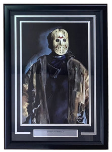 Jason Vorhees Framed 13x19 Friday The 13th Lithograph Signed by Tony Santiago - Sports Integrity