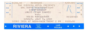 Julio Cesar Chavez vs Roger Mayweather July 7 1985 Full Boxing Ticket - Sports Integrity