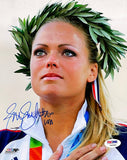 Jennie Finch Signed USA Softball 8x10 Photo USA Inscription PSA Holo - Sports Integrity