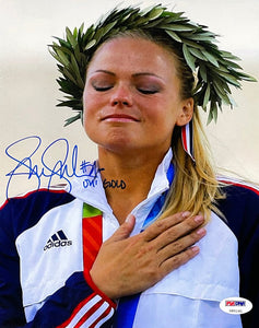 Jennie Finch Signed USA Softball 8x10 Photo 04 US Gold Inscription PSA Holo - Sports Integrity