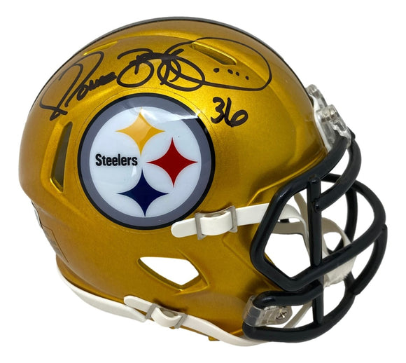 Jerome Bettis Signed Pittsburgh Steelers Flash Mini Speed Helmet BAS - Sports Integrity