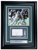 Jerome Brown Philadelphia Eagles Signed Framed Slabbed Index Card BAS - Sports Integrity