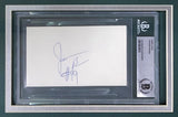 Jerome Brown Philadelphia Eagles Signed Framed Slabbed Index Card BAS - Sports Integrity