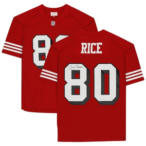 Jerry Rice Signed San Francisco 49ers Mitchell & Ness Replica Jersey Fanatics - Sports Integrity