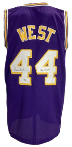 Jerry West Signed Purple Basketball Jersey Mr Clutch Inscribed PSA ITP - Sports Integrity