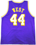 Jerry West Los Angeles Signed Purple Basketball Jersey BAS - Sports Integrity