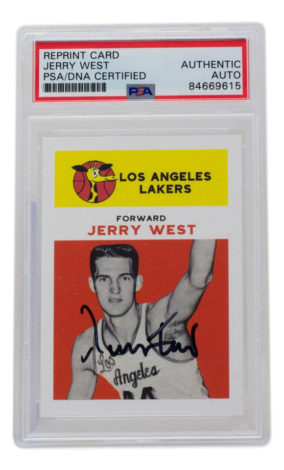 Jerry West Signed Los Angeles Lakers Reprint 1961 Fleer Rookie Card #43 PSA/DNA - Sports Integrity