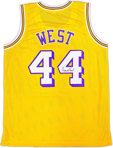 Jerry West Los Angeles Signed Yellow Basketball Jersey BAS - Sports Integrity