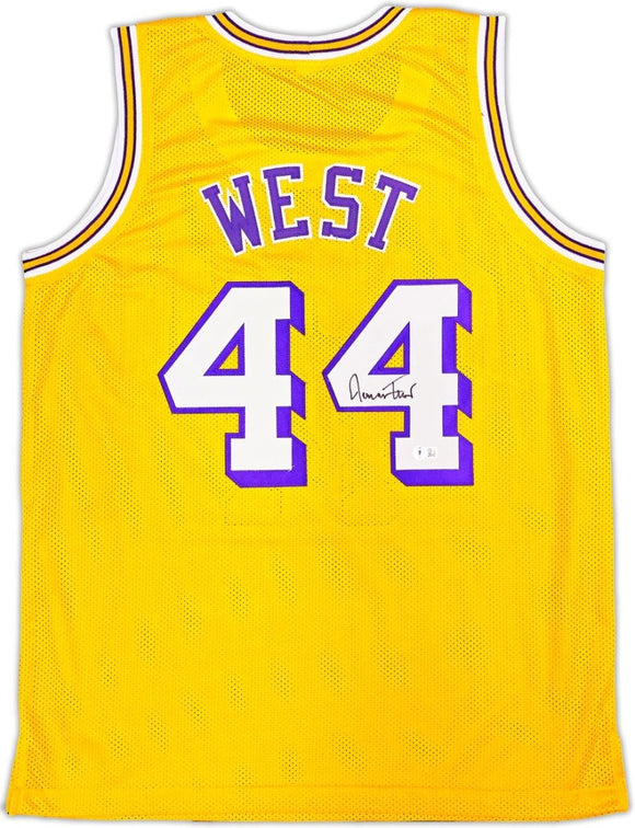 Jerry West Los Angeles Signed Yellow Basketball Jersey BAS - Sports Integrity