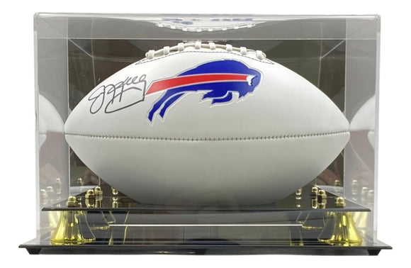 Jim Kelly Signed Buffalo Bills Logo Football BAS w/ Case - Sports Integrity