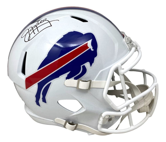 Jim Kelly Signed Buffalo Bills White Full Size Replica Speed Helmet BAS ITP - Sports Integrity