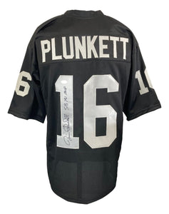 Jim Plunkett Oakland Signed Gray Football Jersey SB XV MVP Inscribed JSA - Sports Integrity