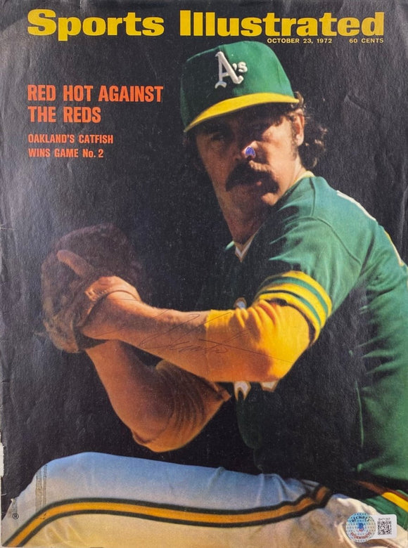 Jim Catfish Hunter Signed Athletics Sports Illustrated Magazine Cover BAS - Sports Integrity