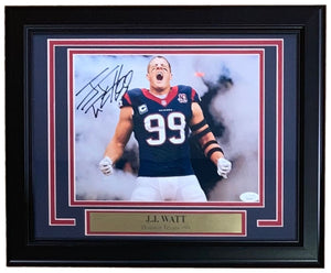 JJ Watt Signed Framed 8x10 Houston Texans Photo JSA - Sports Integrity