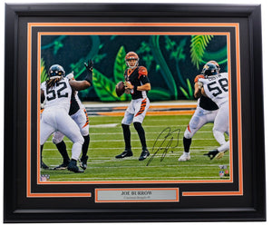 Joe Burrow Signed Framed 16x20 Cincinnati Bengals Photo Fanatics - Sports Integrity