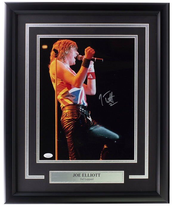 Joe Elliott Signed Framed 11x14 Def Leppard Performance Photo JSA ITP - Sports Integrity