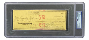 Joe Frazier Boxing Signed Slabbed Bank Check #4617 PSA/DNA - Sports Integrity