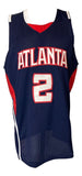 Joe Johnson Atlanta Signed Navy Blue Basketball Jersey PSA - Sports Integrity