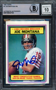 Joe Montana Signed 1983 Topps #4 San Francisco 49ers Trading Card BAS Auto 10 - Sports Integrity