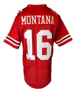 Joe Montana San Francisco Signed Red Football Jersey Tristar - Sports Integrity