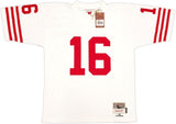 Joe Montana Signed 49ers White M&N Throwback Legacy Jersey Fanatics Hologram - Sports Integrity