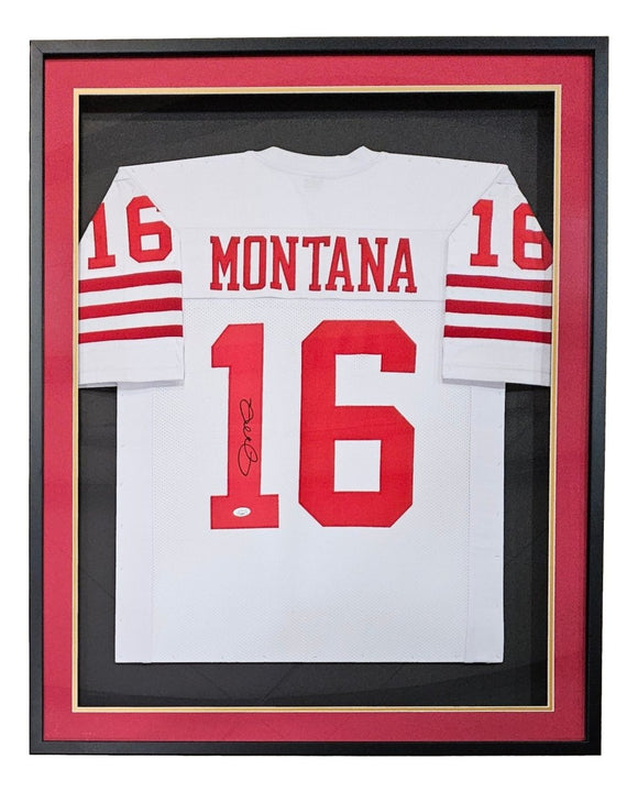 Joe Montana San Francisco Signed Framed White Football Jersey JSA - Sports Integrity