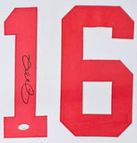 Joe Montana San Francisco Signed Framed White Football Jersey JSA - Sports Integrity