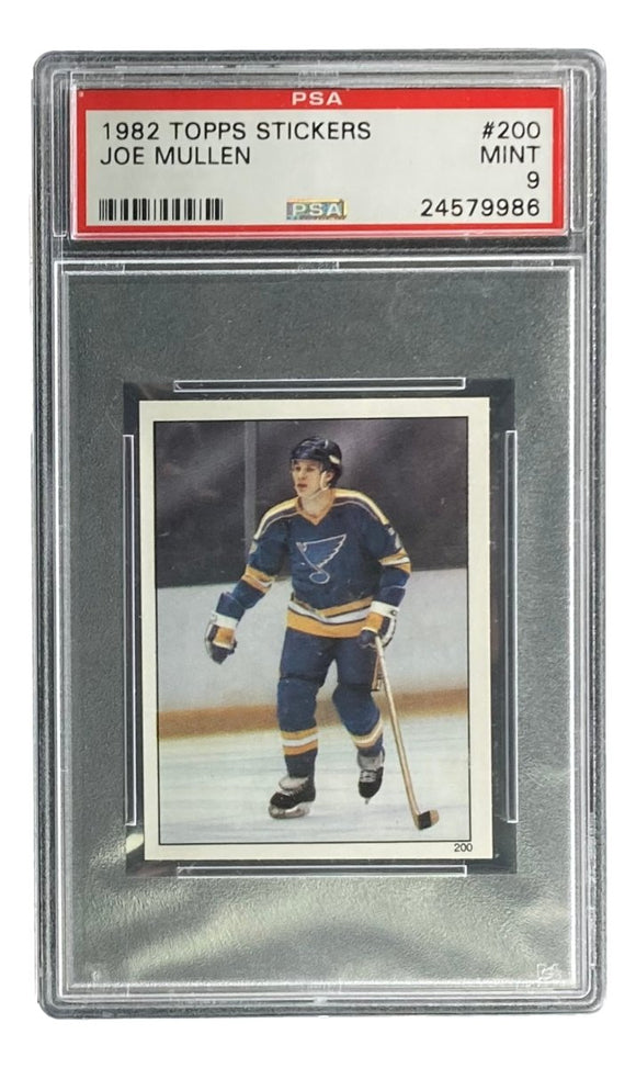 Joe Mullen St. Louis Blues 1982 Topps Stickers #200 Rookie Card PSA Mint 9 - Sports Integrity