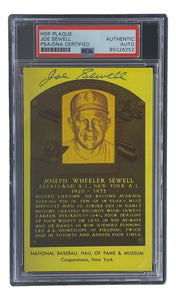 Joe Sewell Signed 4x6 Cleveland Hall Of Fame Plaque Card PSA/DNA 85026252 - Sports Integrity