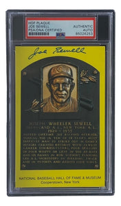 Joe Sewell Signed 4x6 Cleveland Hall Of Fame Plaque Card PSA/DNA 85026253 - Sports Integrity