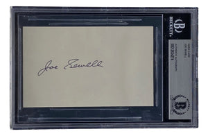 Joe Sewell Cleveland Guardians Signed Slabbed Index Card BAS 00012634274 - Sports Integrity