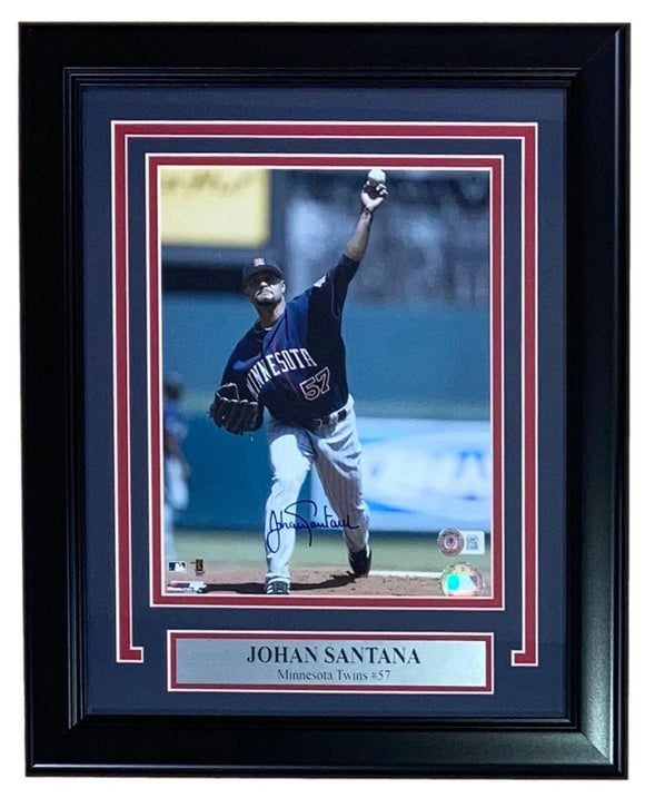 Johan Santana Signed Framed 8x10 Minnesota Twins Photo BAS - Sports Integrity