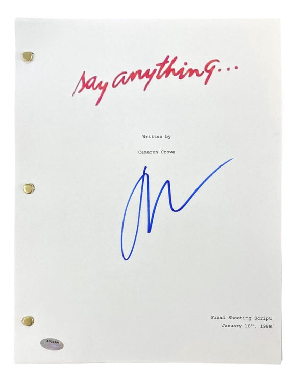 John Cusack Signed Say Anything Full Movie Script Schwartz Hologram - Sports Integrity