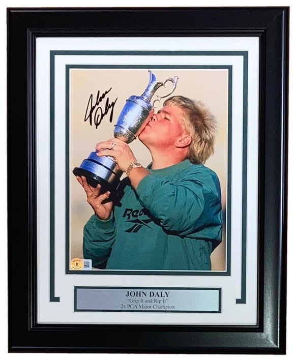 John Daly Signed Framed 8x10 PGA 1995 British Open Photo BAS - Sports Integrity