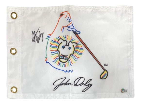 John Daly Signed John Daly Logo Golf Flag BAS - Sports Integrity