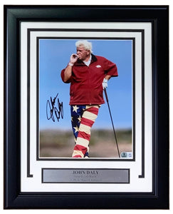 John Daly Signed In Dark Blue Framed 8x10 PGA Golf America Photo BAS - Sports Integrity