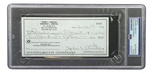 Johnny Unitas Baltimore Colts Signed Bank Check #5559 PSA - Sports Integrity