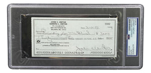 Johnny Unitas Baltimore Colts Signed Bank Check #5562 PSA - Sports Integrity